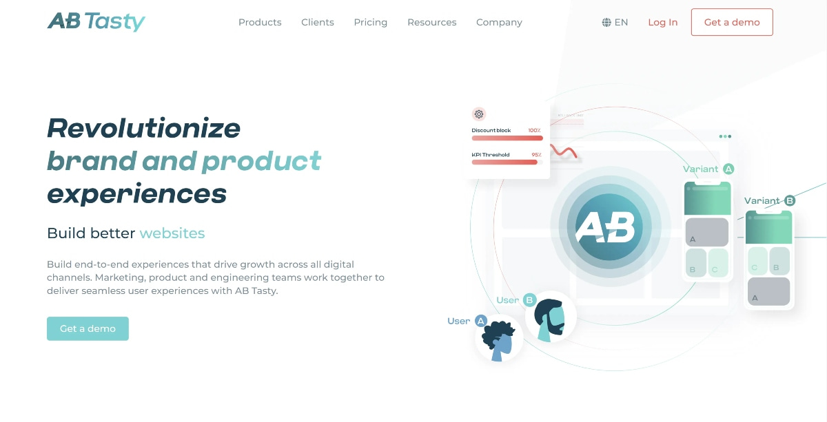 AB Tasty A/B testing tool homepage